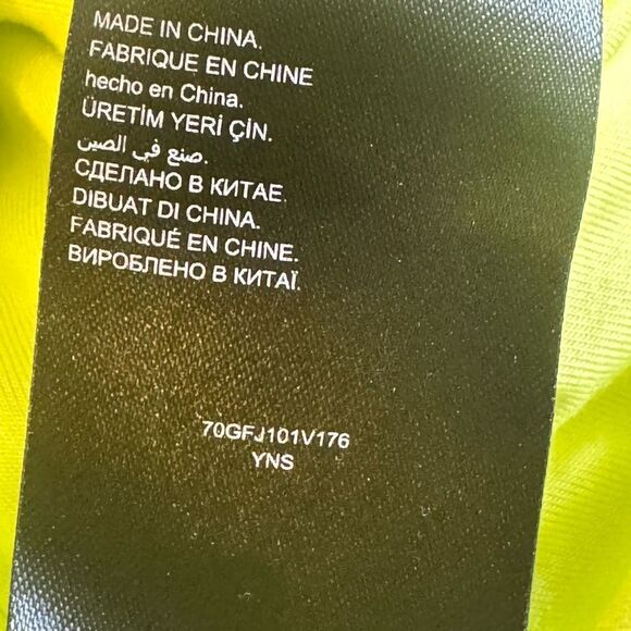 Bebe Dress Womens Sz 4 lime green High low gemstone neckline rhinestone Chiffon - Picture 13 of 14